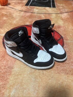 Nike Black & White High-Top Sneakers with Silver Accents